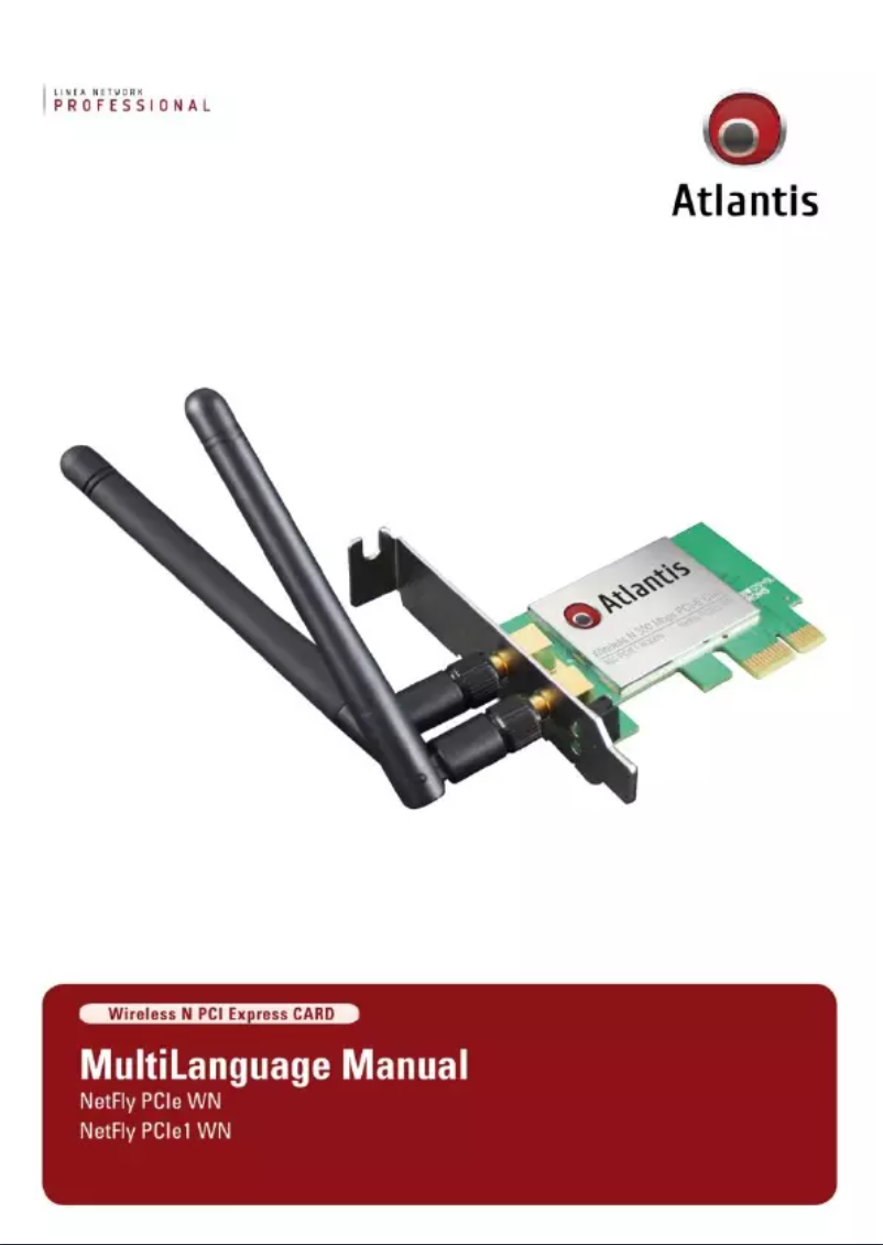 Page 1 de la notice Manuel utilisateur Atlantis Land NetFly PCIe1 WN