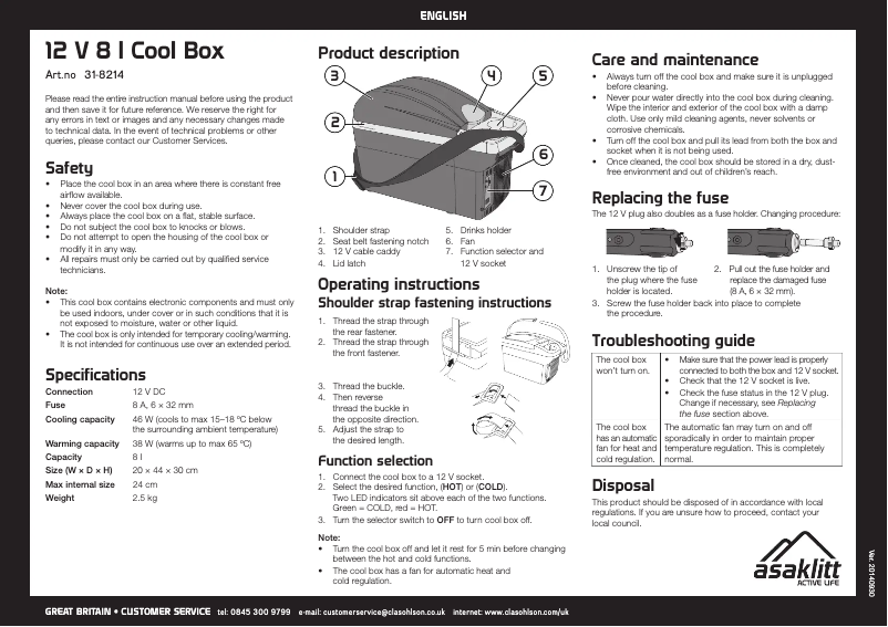 Página 1 del manual Manual de usuario Asaklitt 31-8214