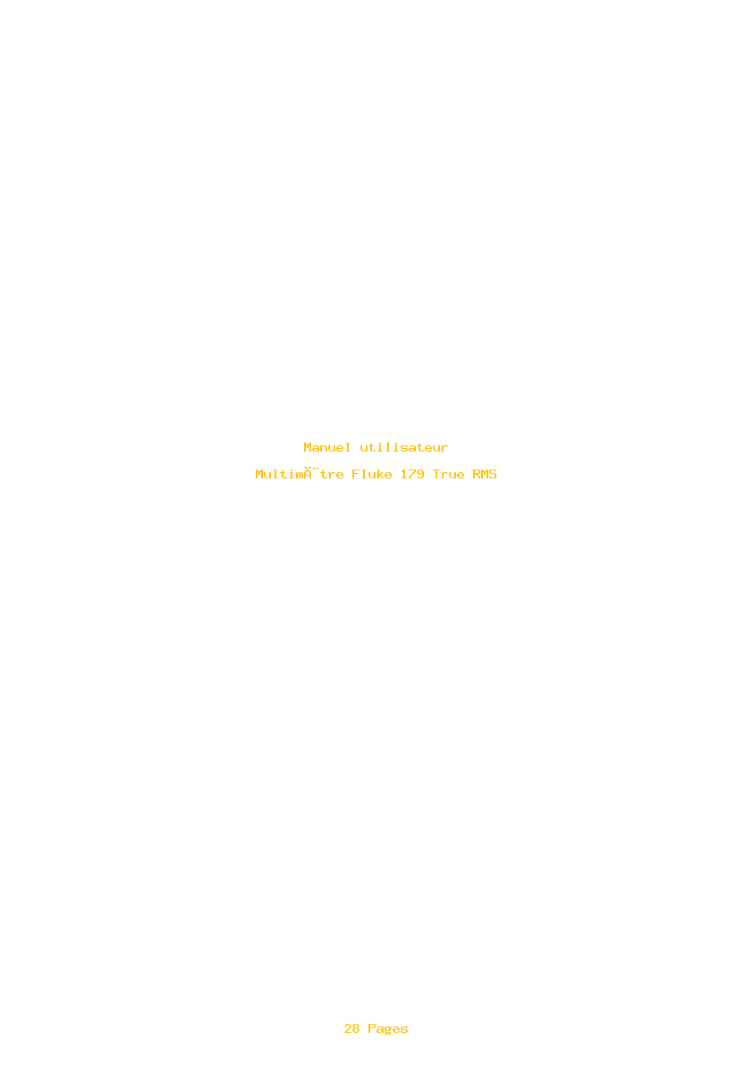 Page 1 de la notice Manuel utilisateur Fluke 179 True RMS
