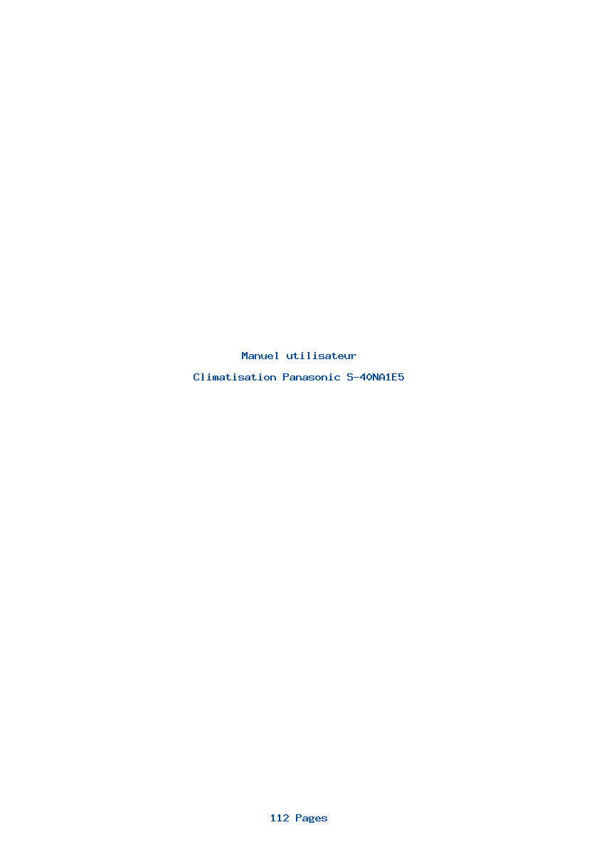 Page 1 de la notice Manuel utilisateur Panasonic S-40NA1E5