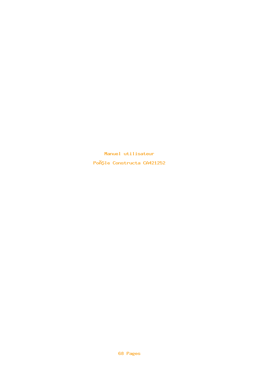 Page 1 de la notice Manuel utilisateur Constructa CA421252