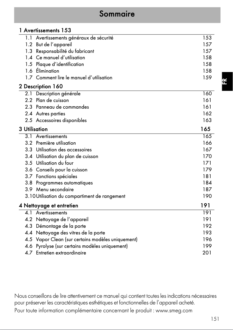Page 1 de la notice Manuel utilisateur Smeg CPF9GPBL