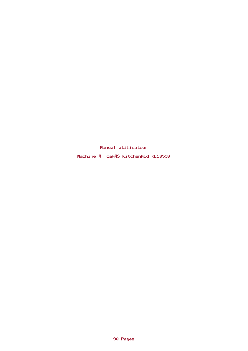 Page 1 de la notice Manuel utilisateur KitchenAid KES8556