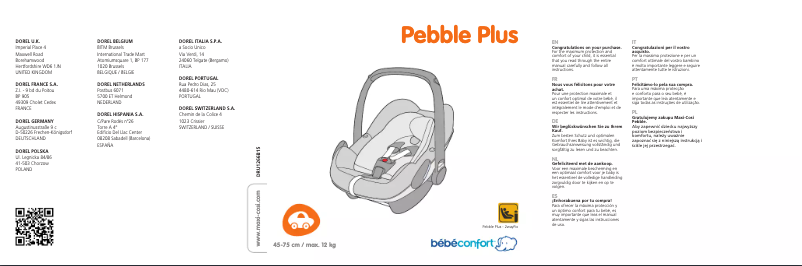 Page 1 of the manual User Manual Bebe Confort Pebble Plus
