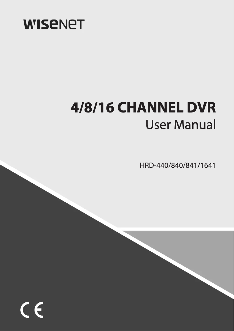 Page 1 de la notice Manuel utilisateur Wisenet HRD-440