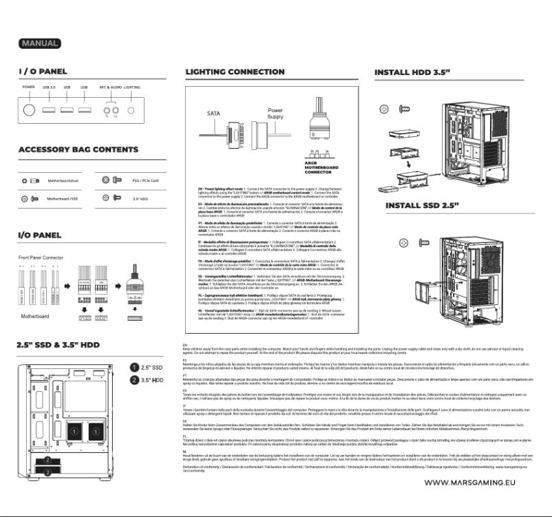 Page 1 de la notice Manuel utilisateur Mars Gaming MC-F