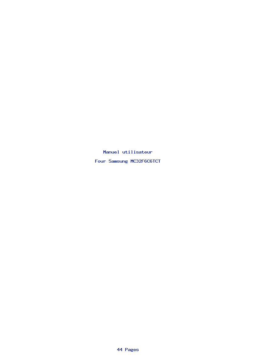 Page 1 de la notice Manuel utilisateur Samsung MC32F6C6TCT