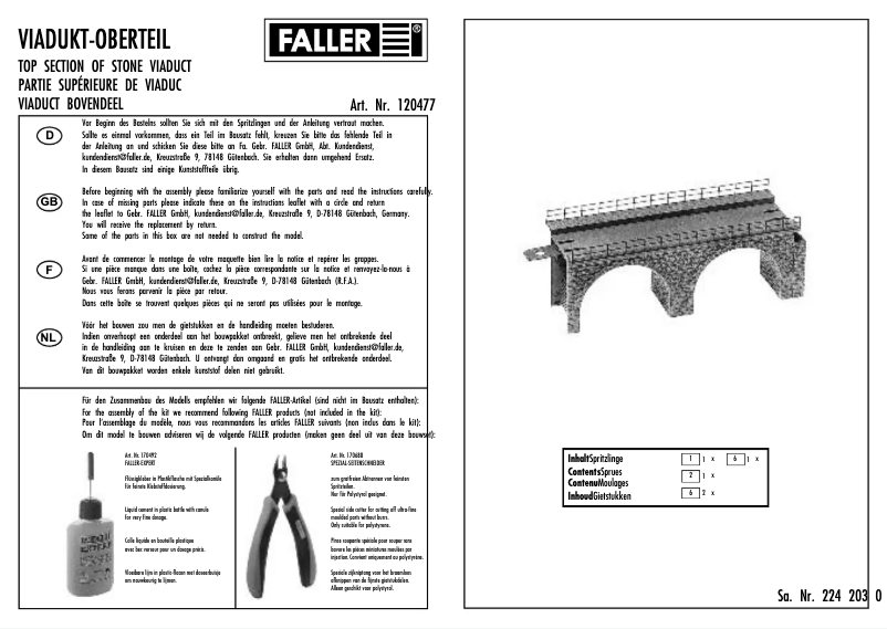 Page 1 de la notice Manuel utilisateur Faller 120477