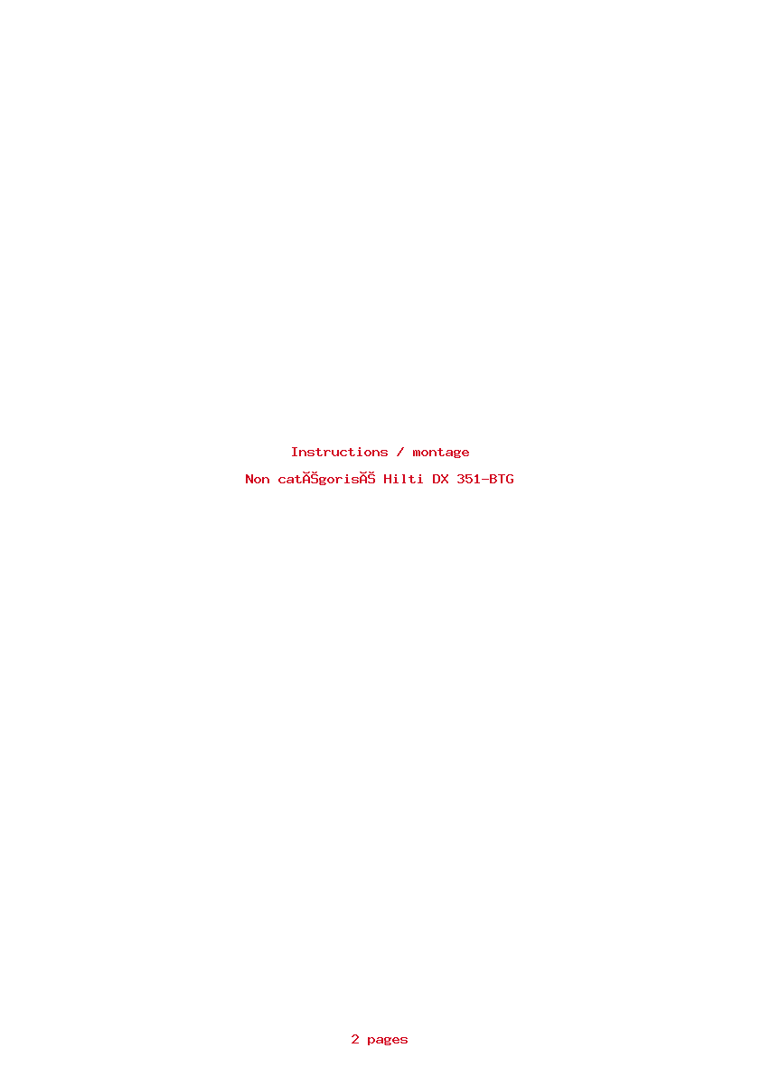 Page 1 de la notice Instructions / montage Hilti DX 351-BTG