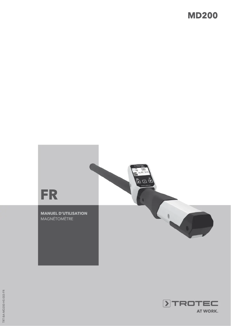 Page 1 de la notice Manuel utilisateur Trotec MD200