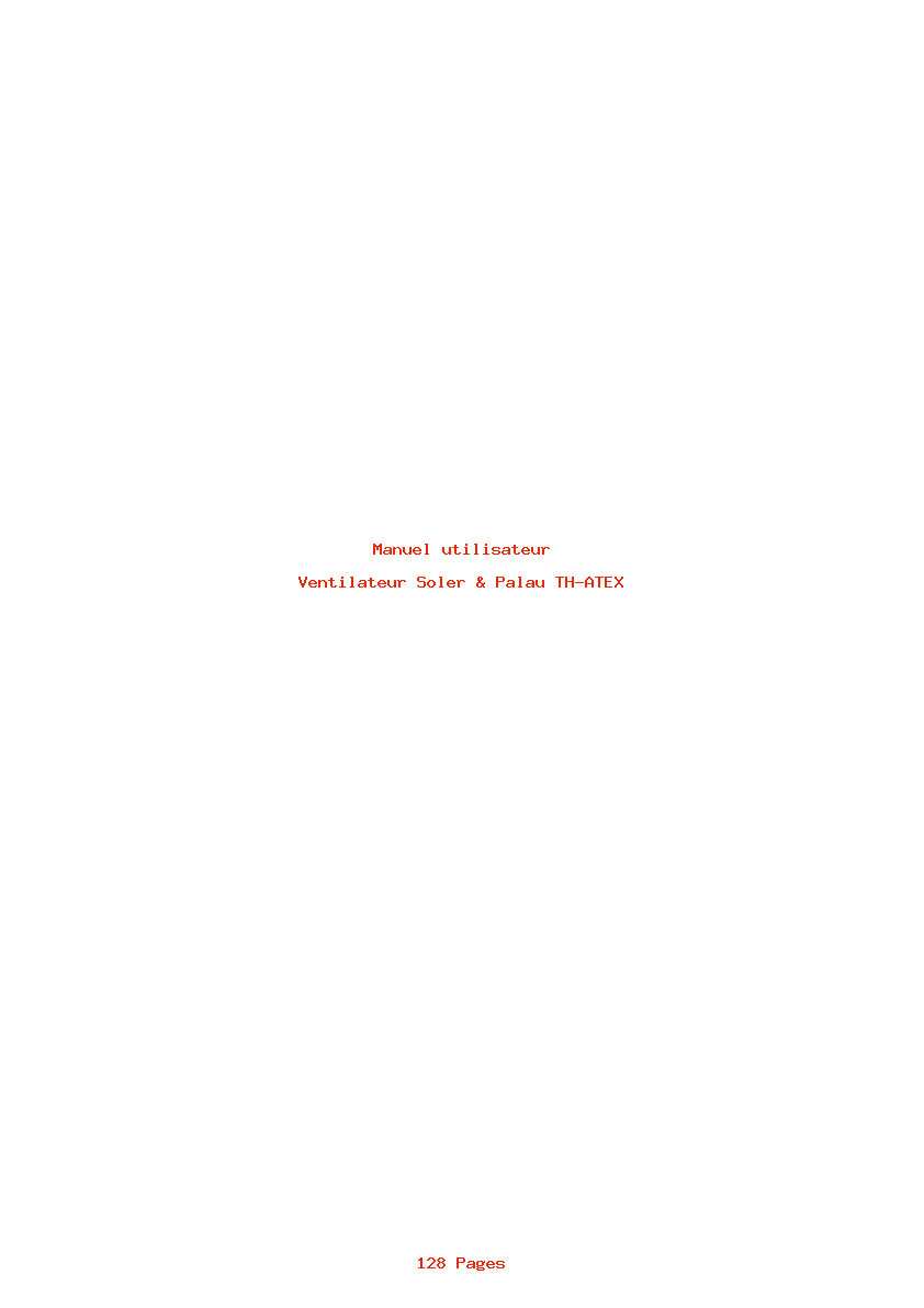 Page 1 de la notice Manuel utilisateur Soler & Palau TH-ATEX