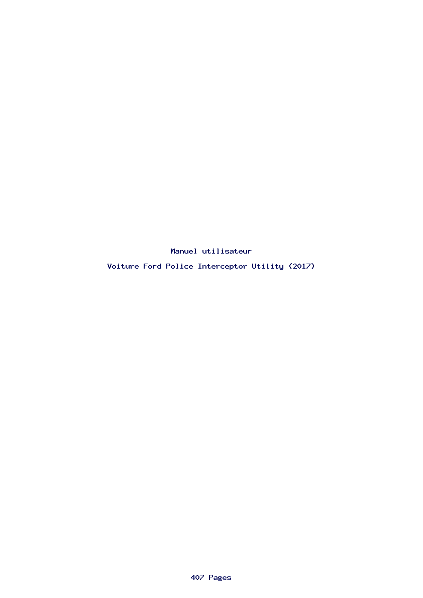 Page 1 de la notice Manuel utilisateur Ford Police Interceptor Utility (2017)