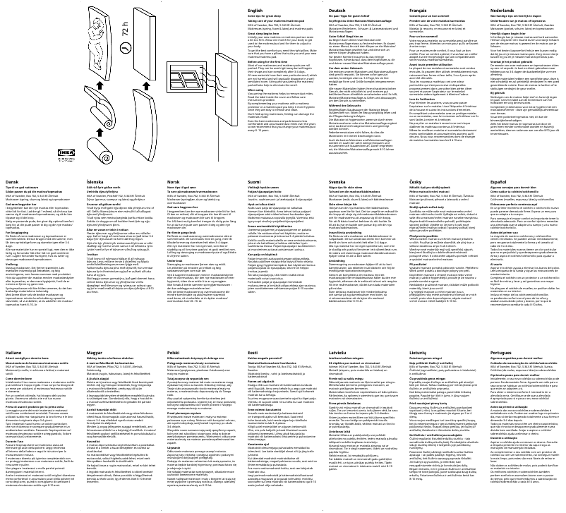 Page 1 de la notice Manuel utilisateur Ikea NÄSFJÄLLET 905.580.46