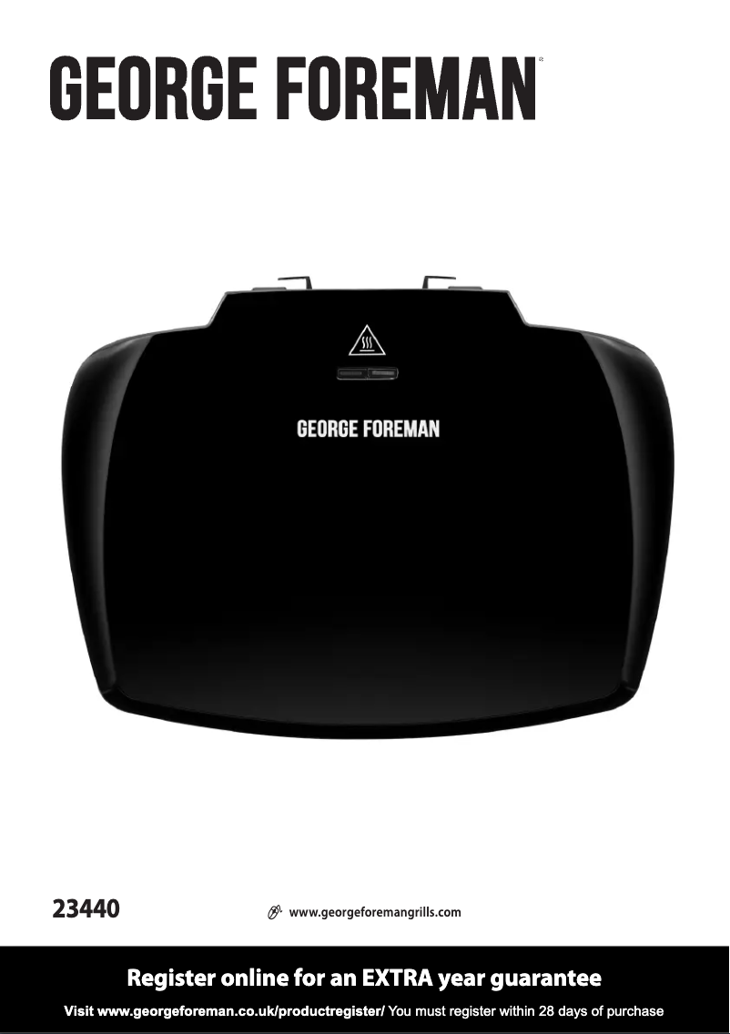 Page 1 de la notice Manuel utilisateur George Foreman 23440