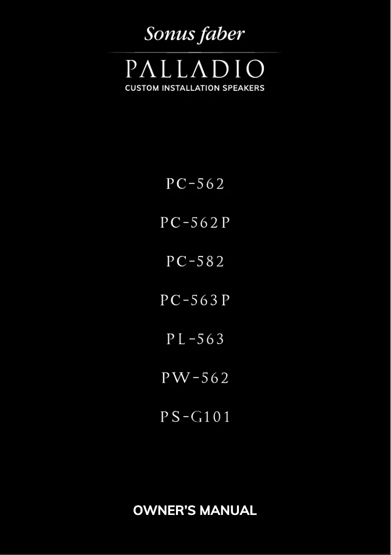 Página 1 del manual Manual de usuario Sonus Faber Palladio PW-562
