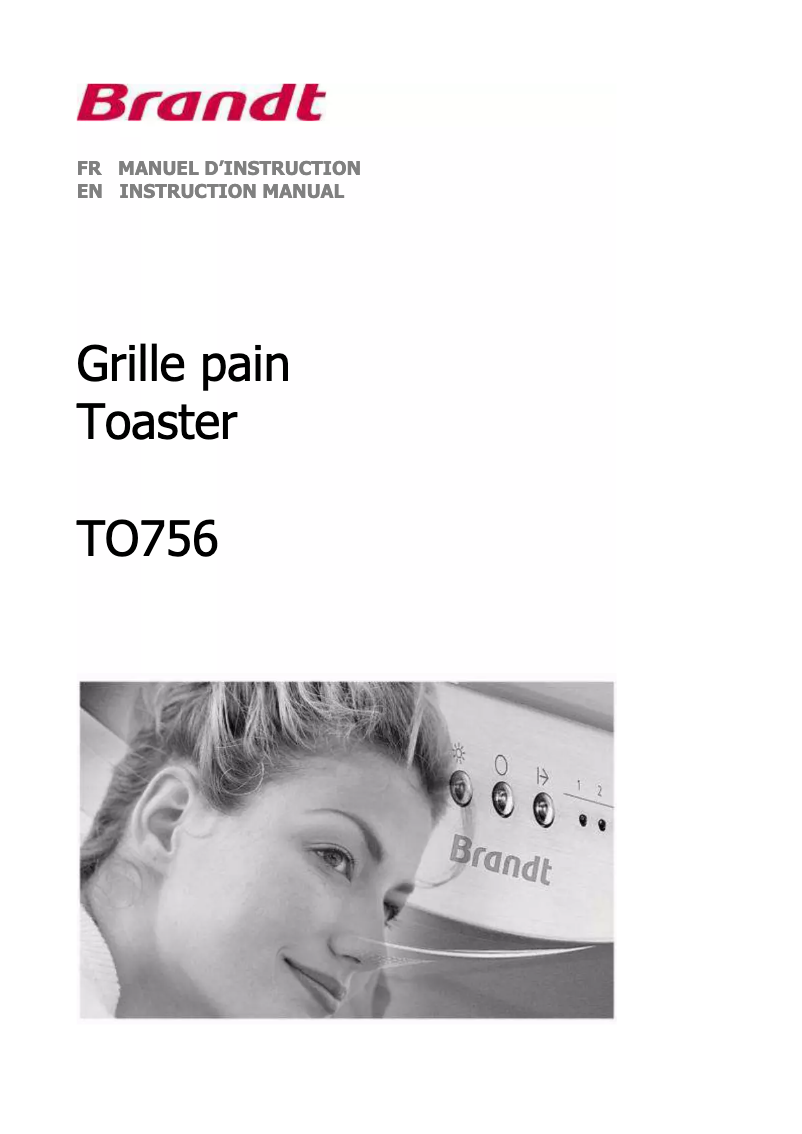 Página 1 del manual Manual de usuario Brandt TO756R