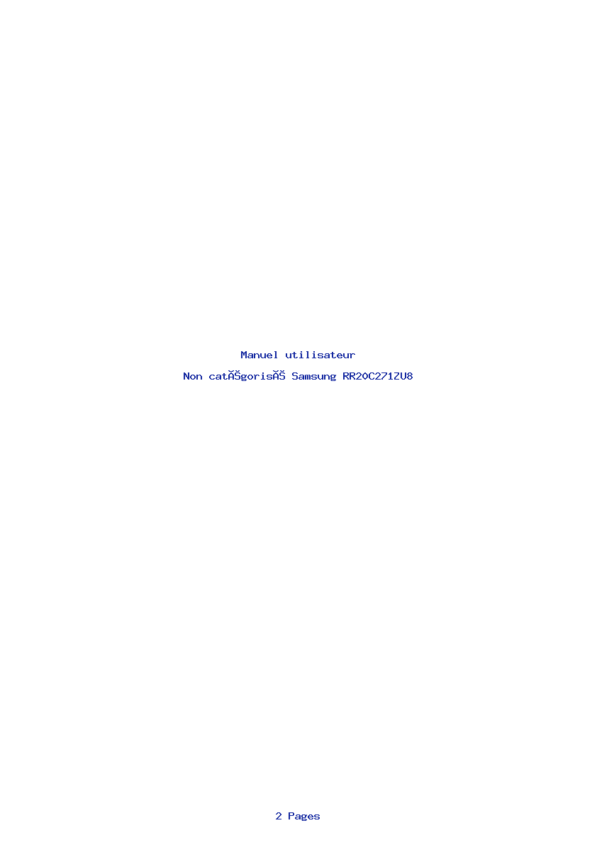 Page 1 de la notice Manuel utilisateur Samsung RR20C271ZU8
