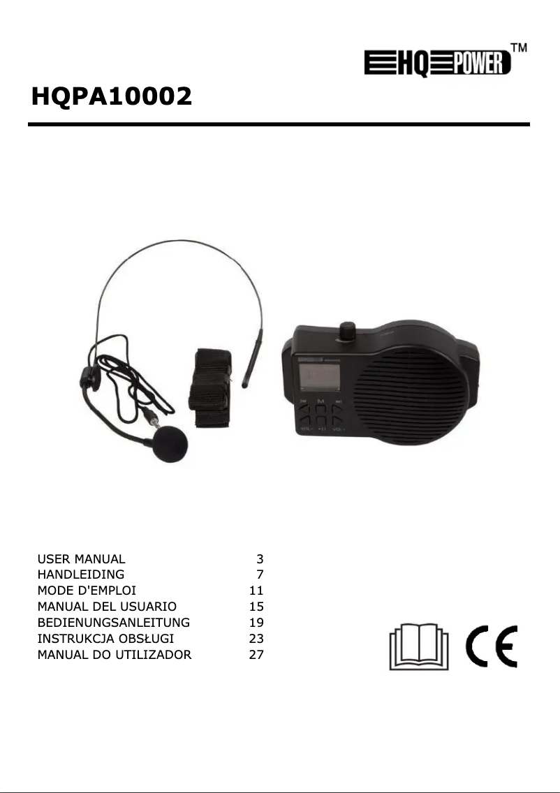 Page 1 de la notice Manuel utilisateur HQ Power HQPA10002
