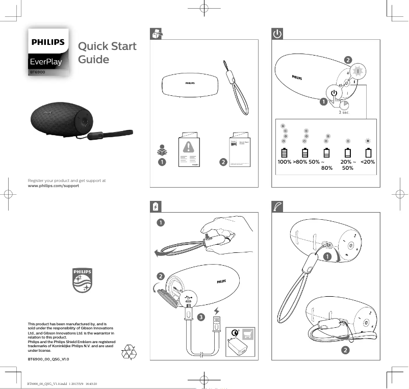 Página 1 del manual Guía de inicio rápido Philips BT6900A