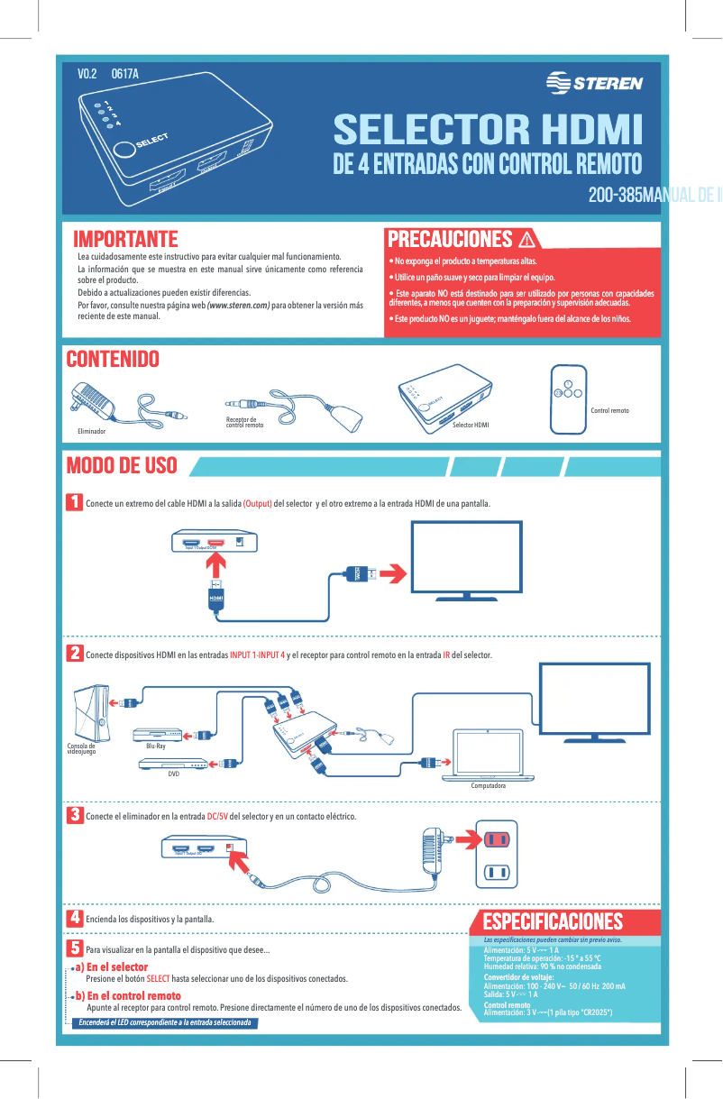 Page 1 de la notice Manuel utilisateur Steren 200-385