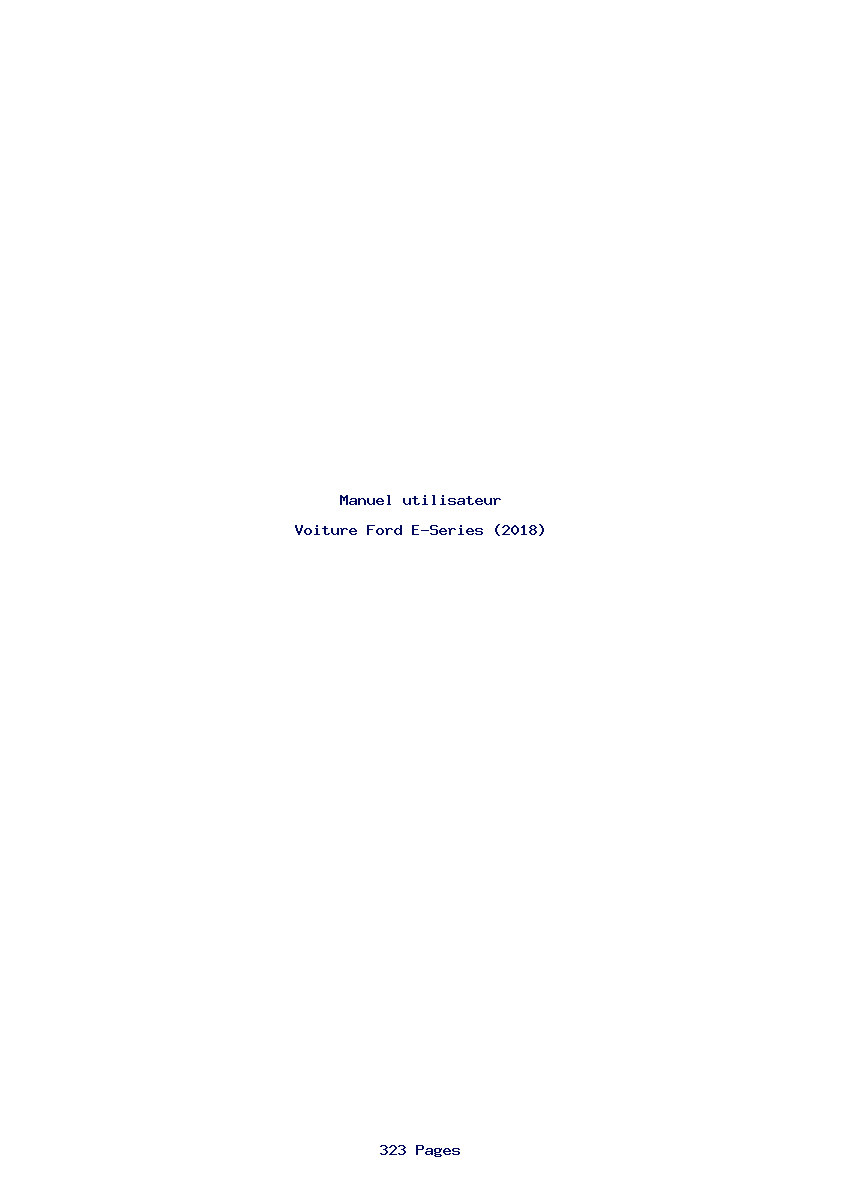 Page 1 de la notice Manuel utilisateur Ford E-Series (2018)