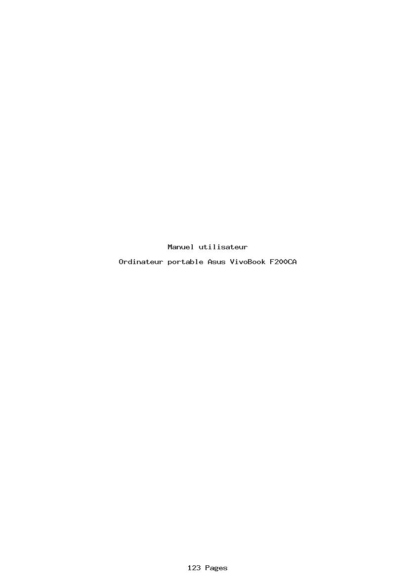Page 1 de la notice Manuel utilisateur Asus VivoBook F200CA