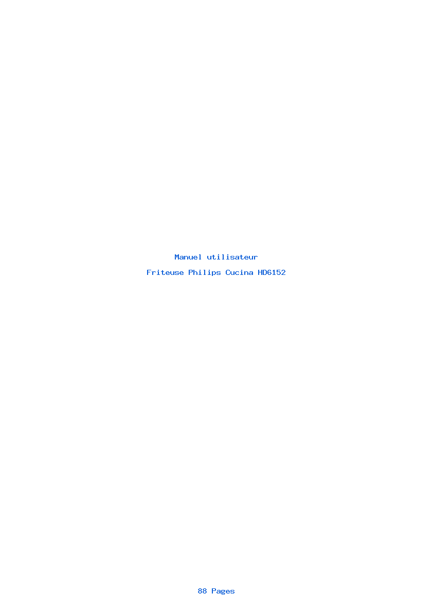 Page 1 de la notice Manuel utilisateur Philips Cucina HD6152