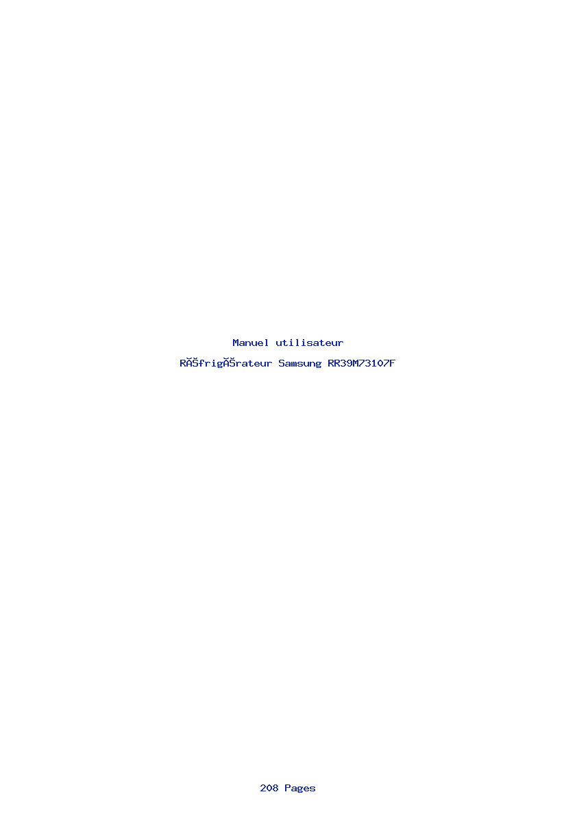 Page 1 de la notice Manuel utilisateur Samsung RR39M73107F