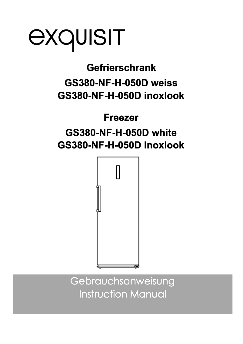 Page 1 de la notice Manuel utilisateur Exquisit GS380-NF-H-050D