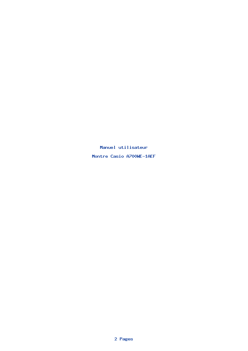 Page 1 de la notice Manuel utilisateur Casio A700WE-1AEF