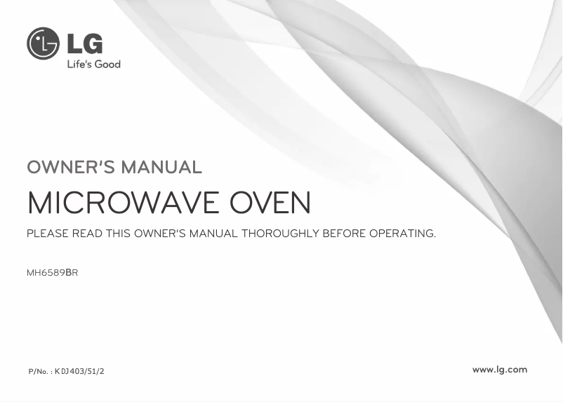 Página 1 del manual Manual de usuario LG MH6589DR