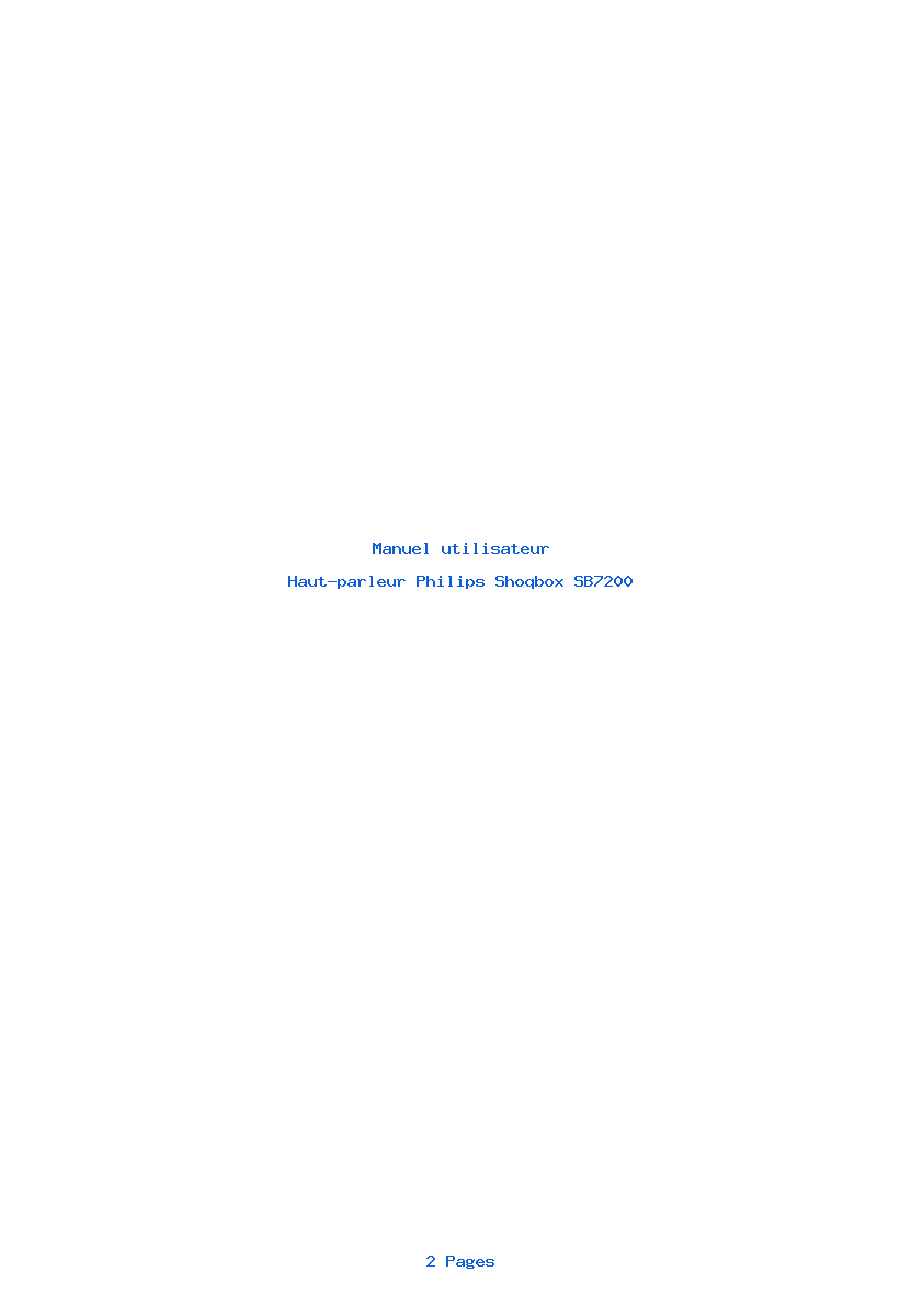 Page 1 de la notice Manuel utilisateur Philips Shoqbox SB7200