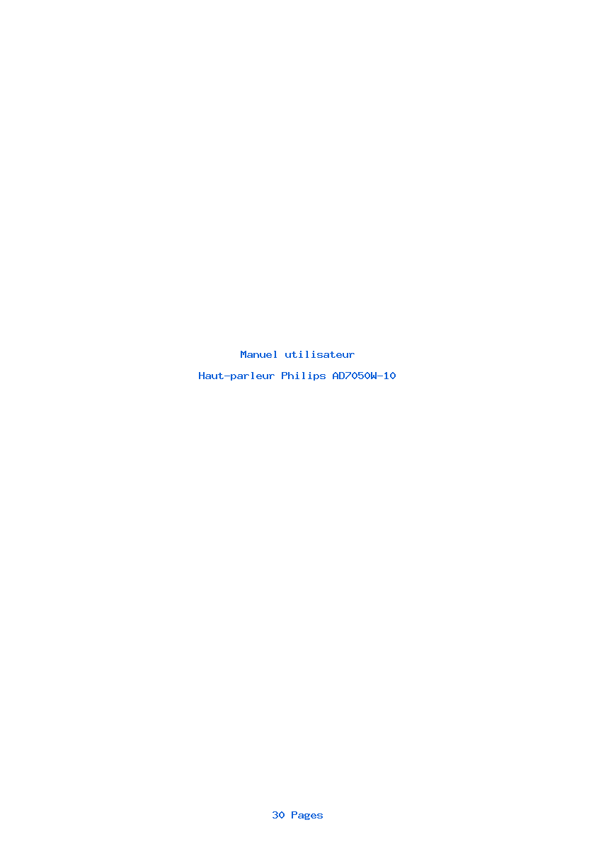 Page 1 de la notice Manuel utilisateur Philips AD7050W-10