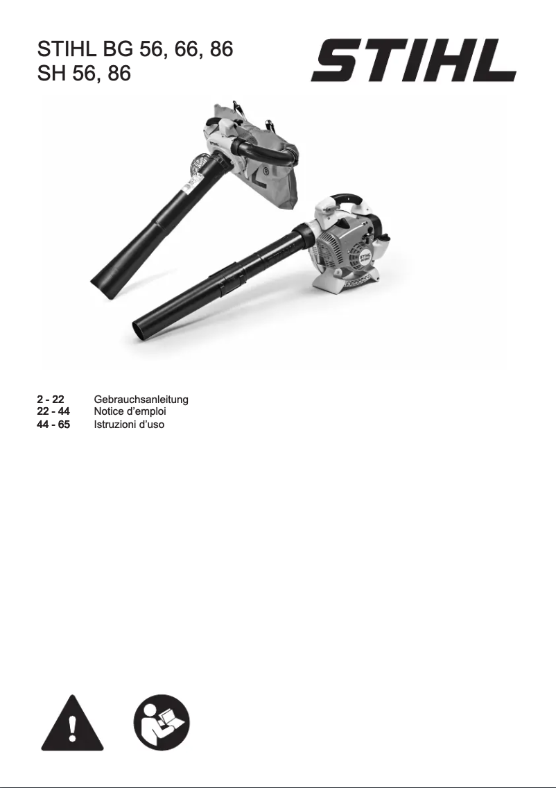 Page 1 de la notice Manuel utilisateur Stihl BG 56