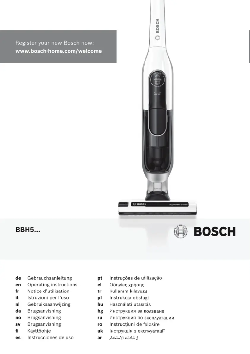 Page 1 de la notice Manuel utilisateur Bosch BBH52550