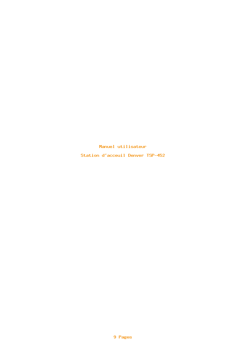 Image de la première page du manuel de l'appareil TSP-452
