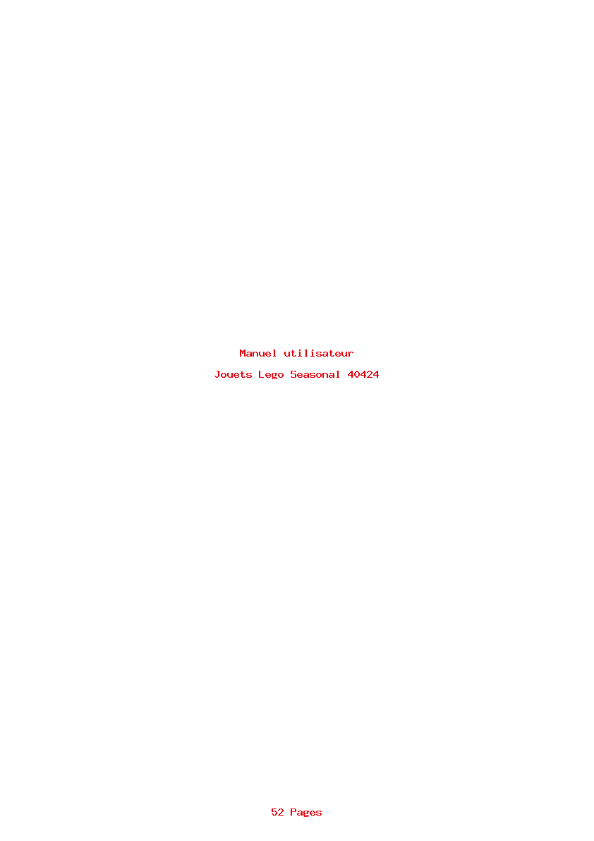 Page 1 de la notice Manuel utilisateur Lego Seasonal 40424