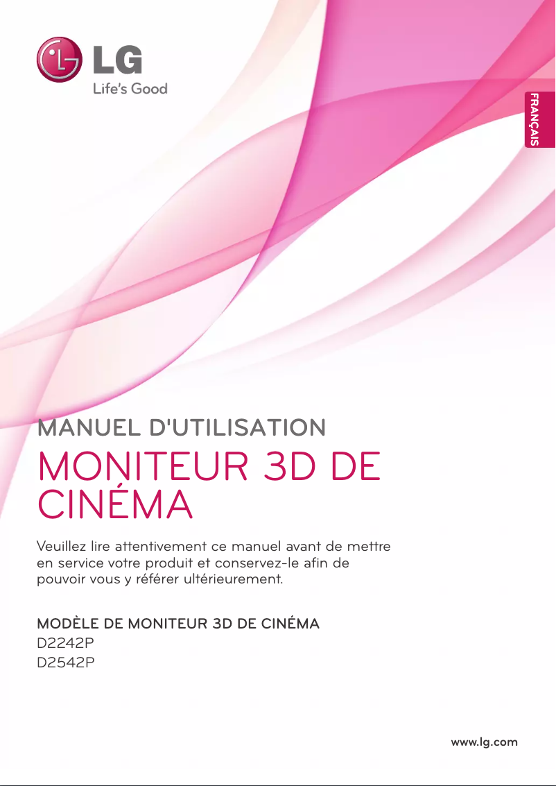 Page 1 de la notice Manuel utilisateur LG D2242P-PN