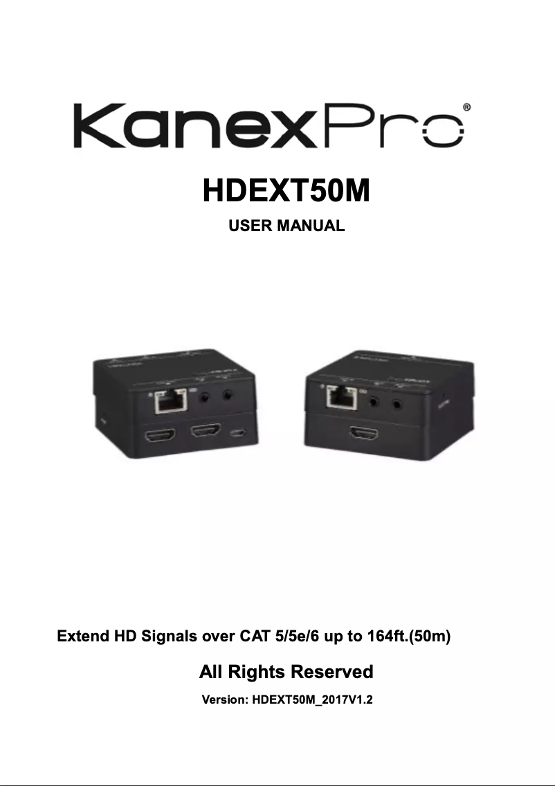 Page 1 de la notice Manuel utilisateur KanexPro HDEXT50M