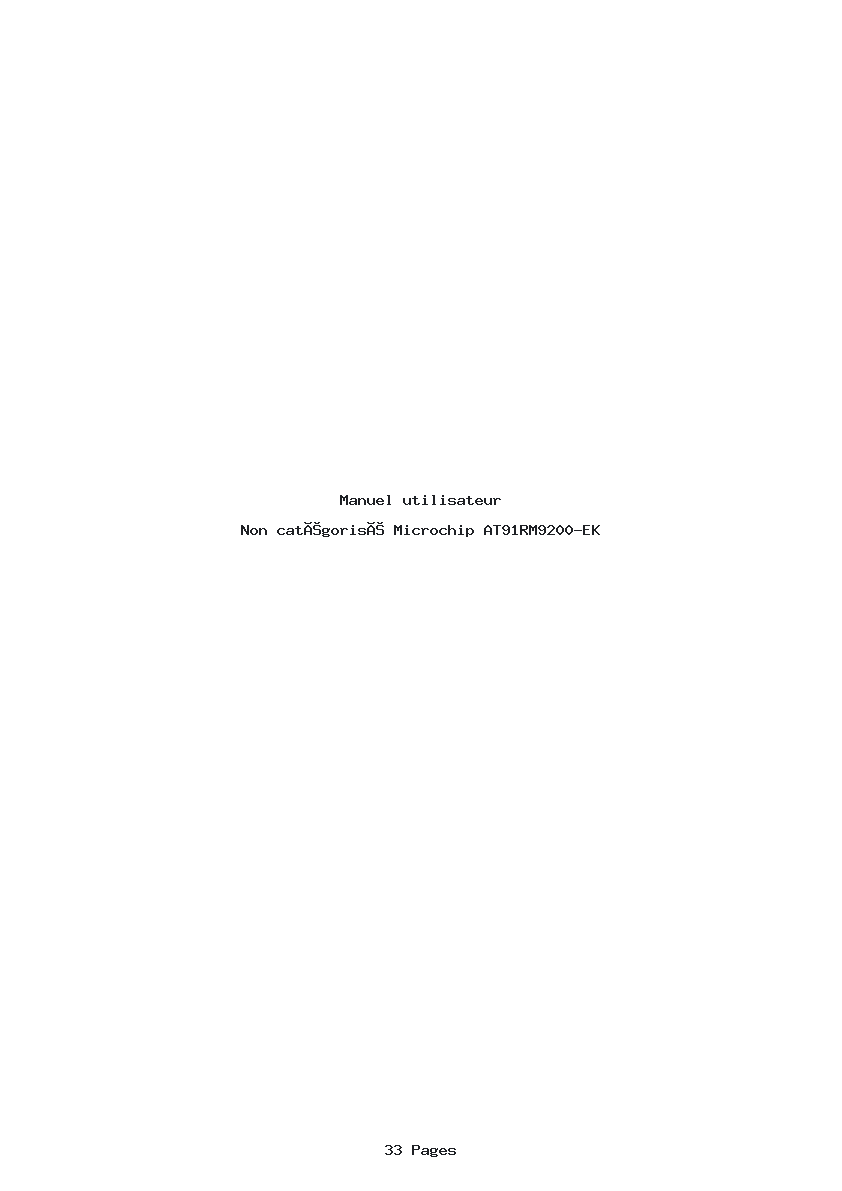 Page 1 de la notice Manuel utilisateur Microchip AT91RM9200-EK