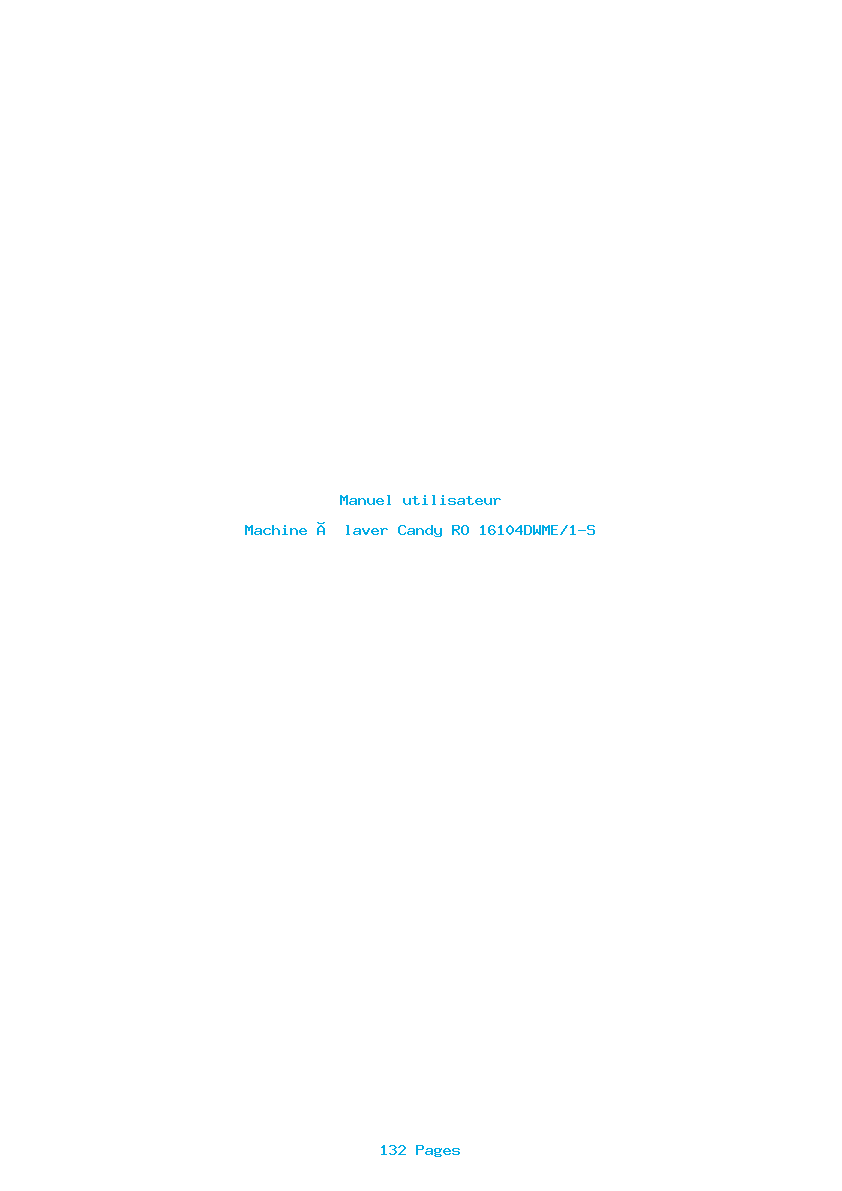 Page 1 de la notice Manuel utilisateur Candy RO 16104DWME/1-S