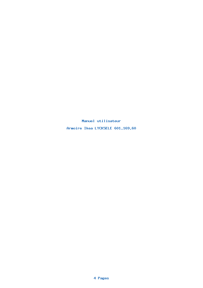 Page 1 de la notice Manuel utilisateur Ikea LYCKSELE 601.169.60