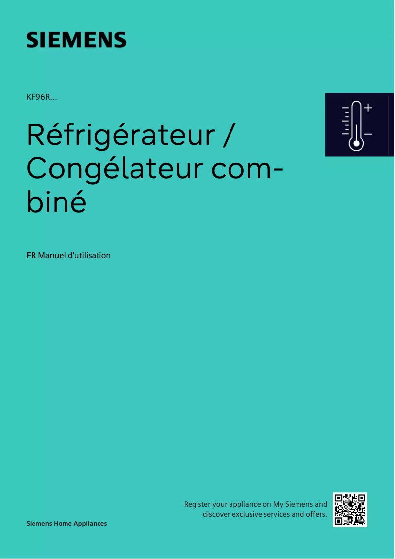 Page 1 de la notice Manuel utilisateur Siemens KF96RSBEA