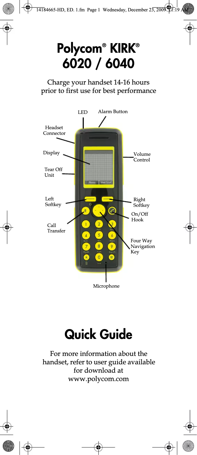 Página nº 1 - Manual de usuario Polycom KIRK 6040