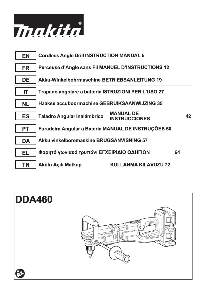 Page 1 de la notice Manuel utilisateur Makita DDA460PT2