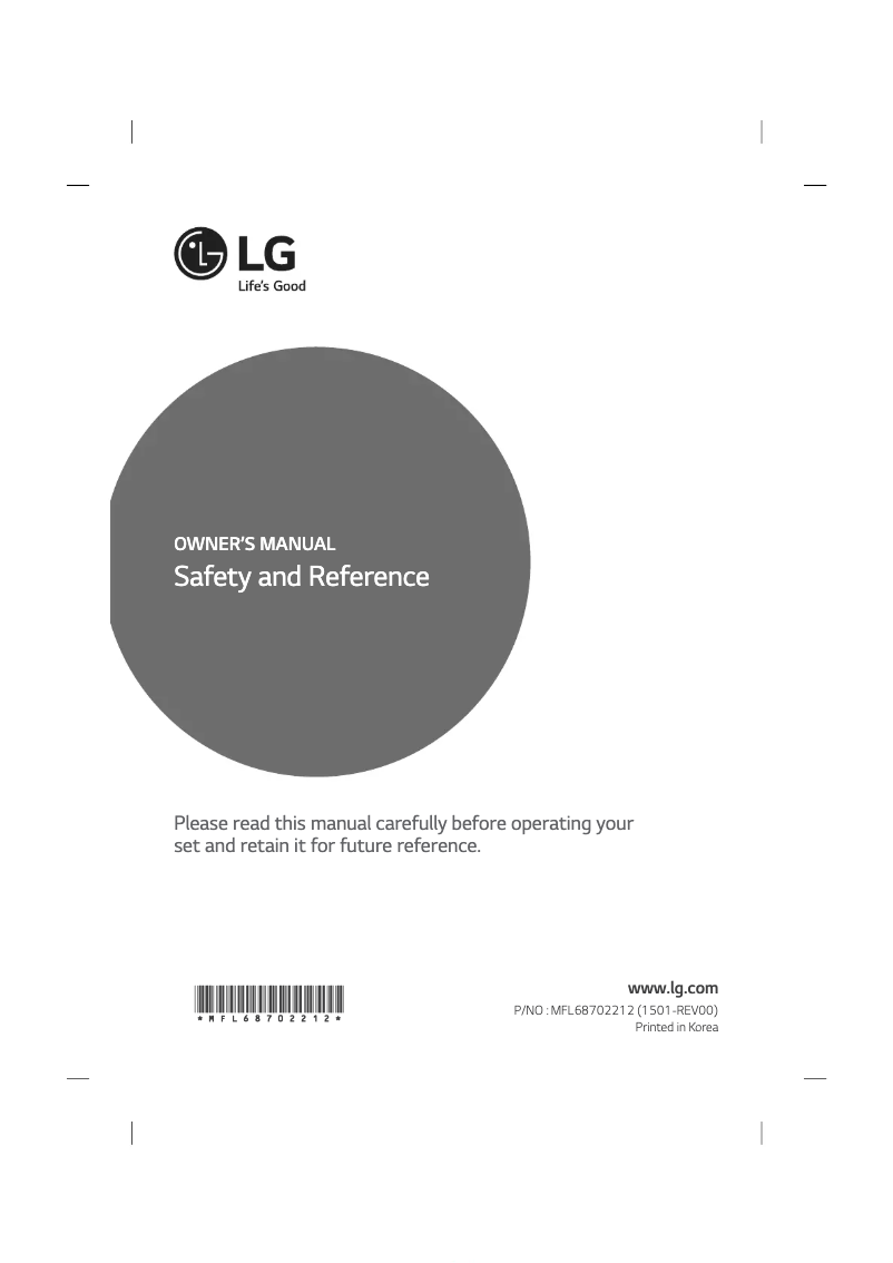 Page 1 de la notice Manuel utilisateur LG 40LF632V
