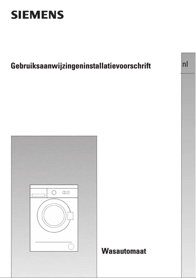 Page 1 of the manual User Manual Siemens WM14A160NL