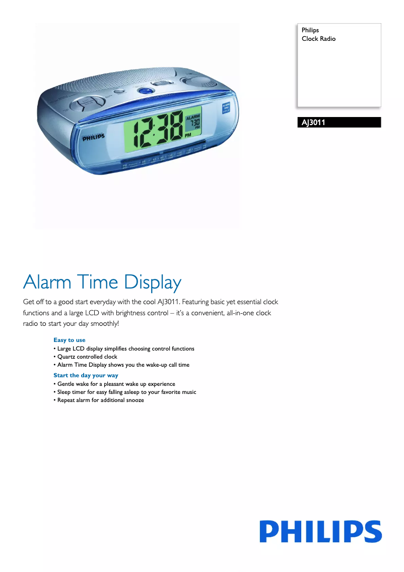 Page 1 of the manual Brochure Philips AJ3011