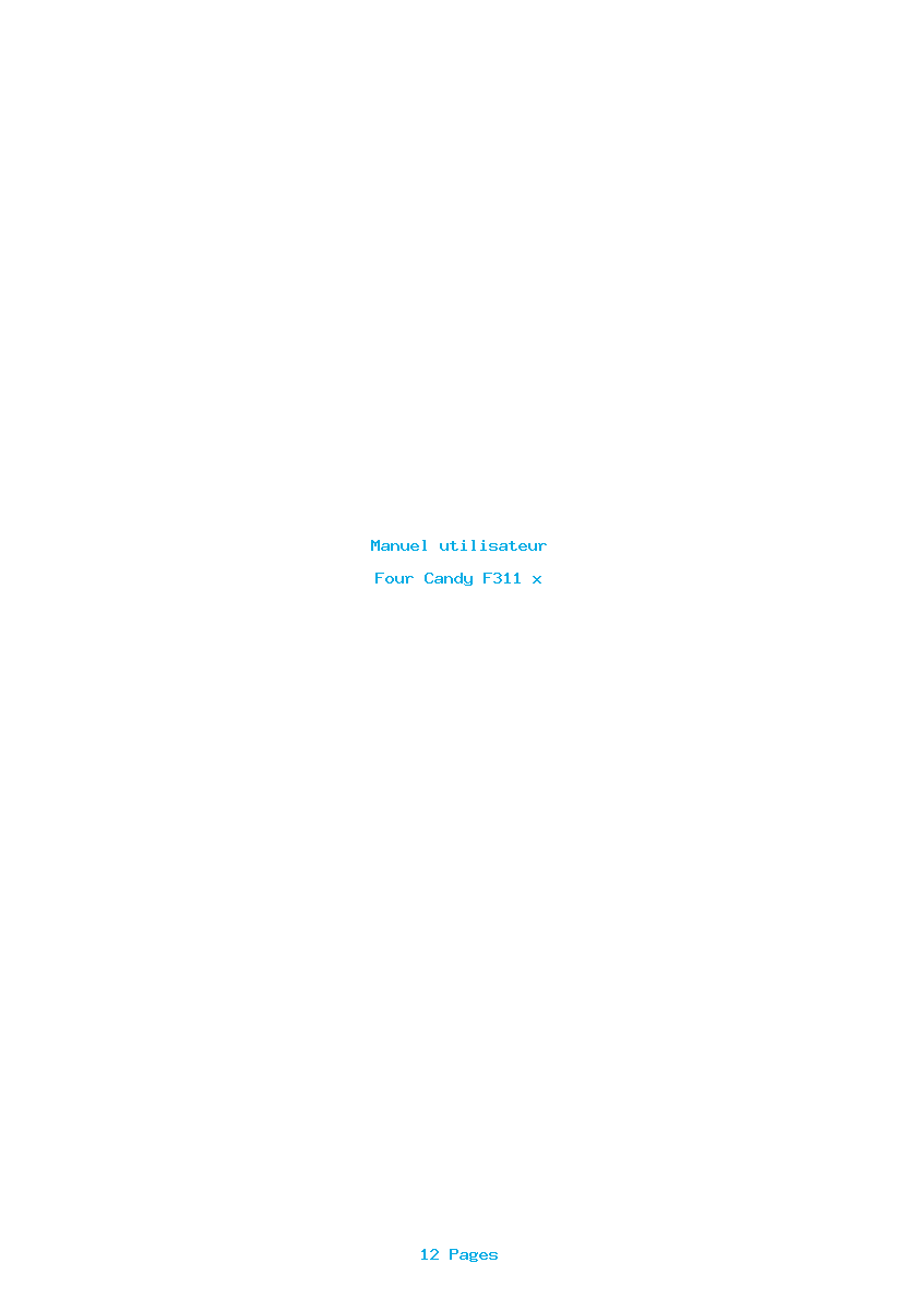 Page 1 de la notice Manuel utilisateur Candy F311 x