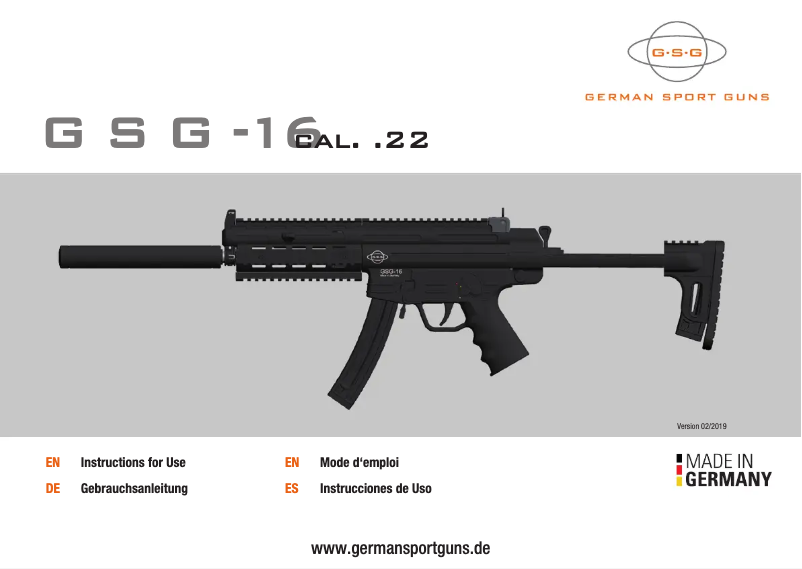 Page 1 de la notice Manuel utilisateur German Sport Guns 16